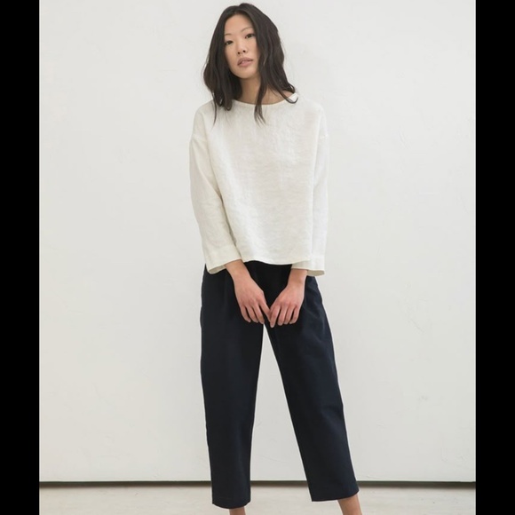 Elizabeth Suzann Tops - Elizabeth Suzann Parabola Top mid-weight linen